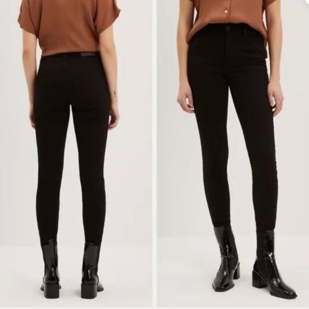 Frank and Oak High Waisted Black Skinny Jeans